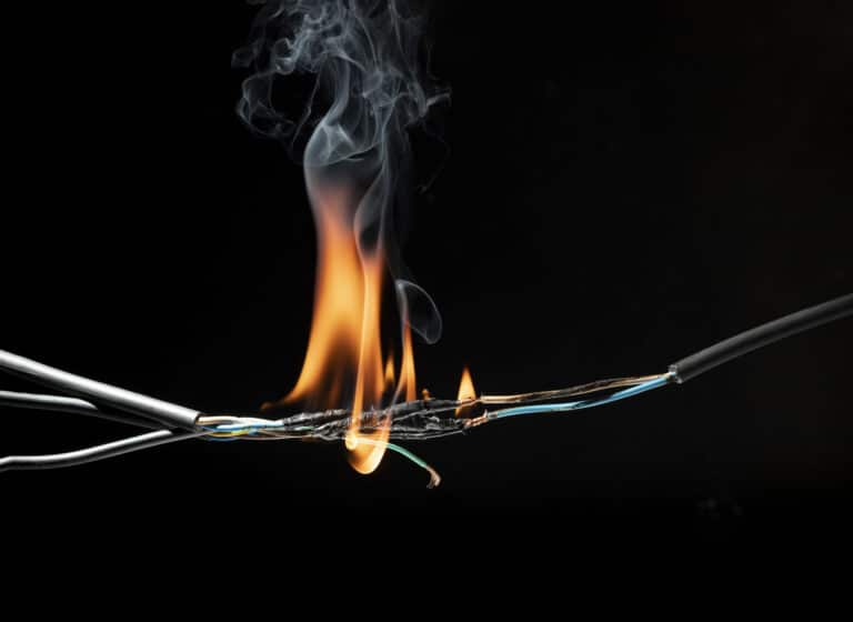 Burnt Electrical Wire.