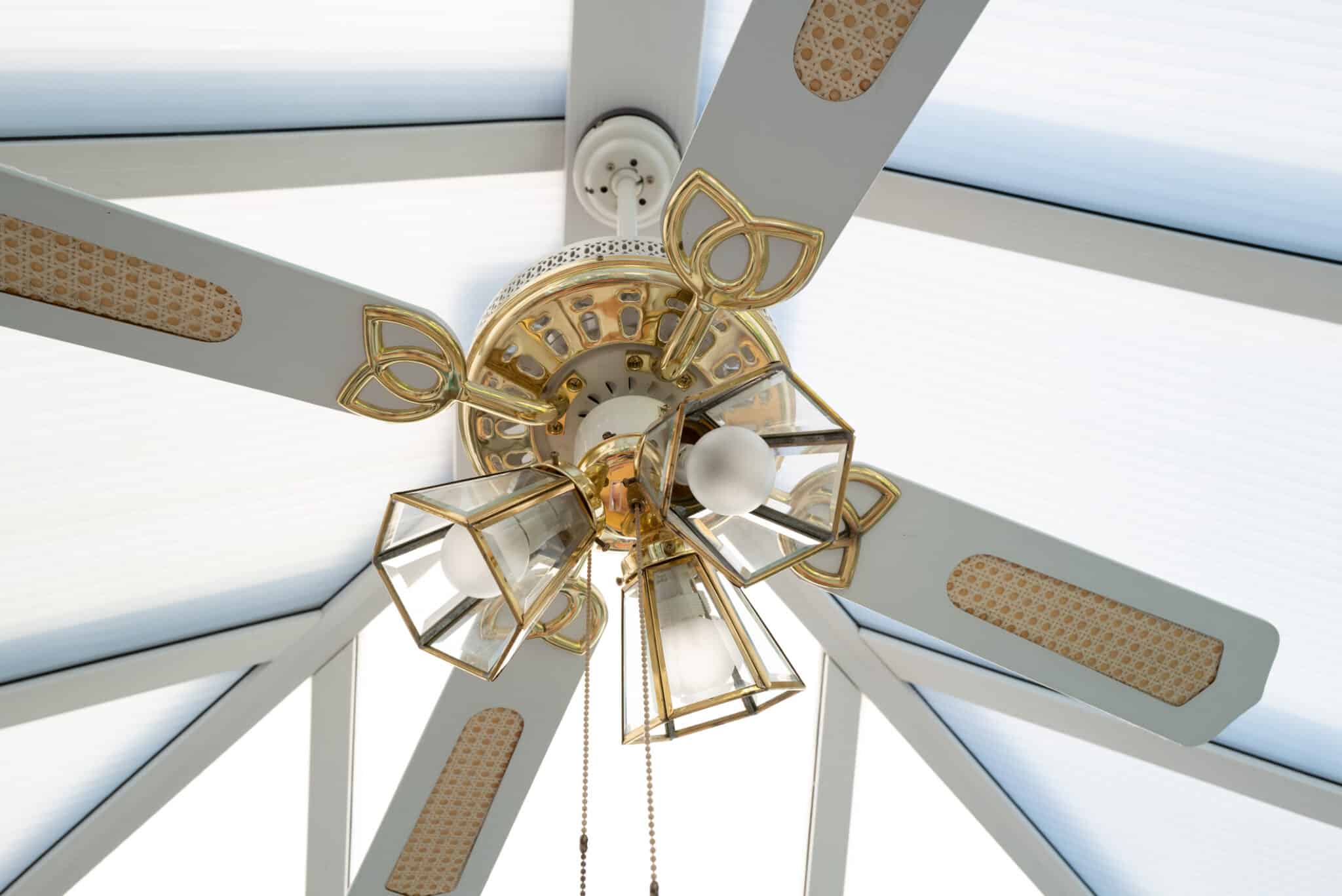 Ceiling fan installation.
